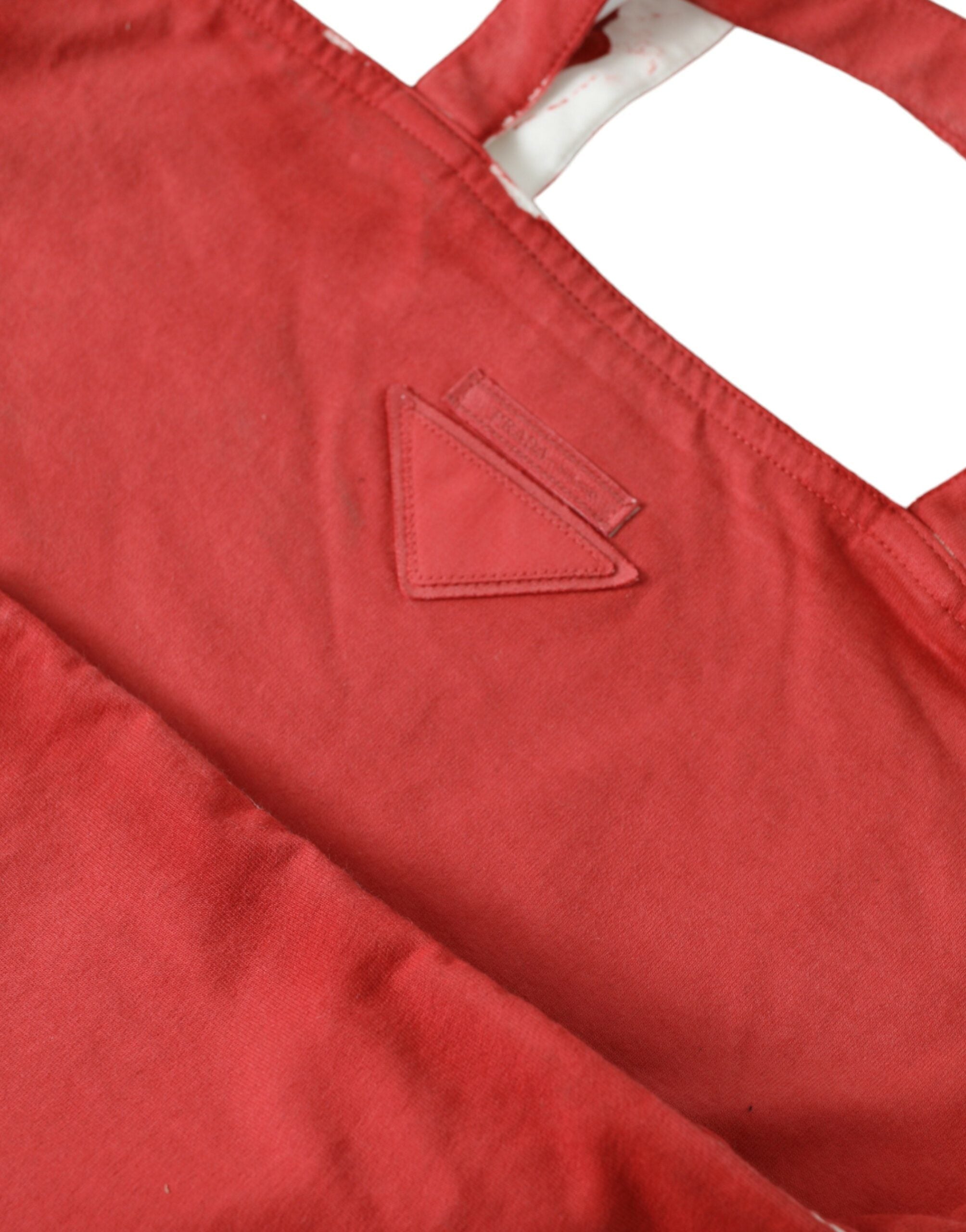 Red Jersey Logo Shoulder Shopping Tote Bag