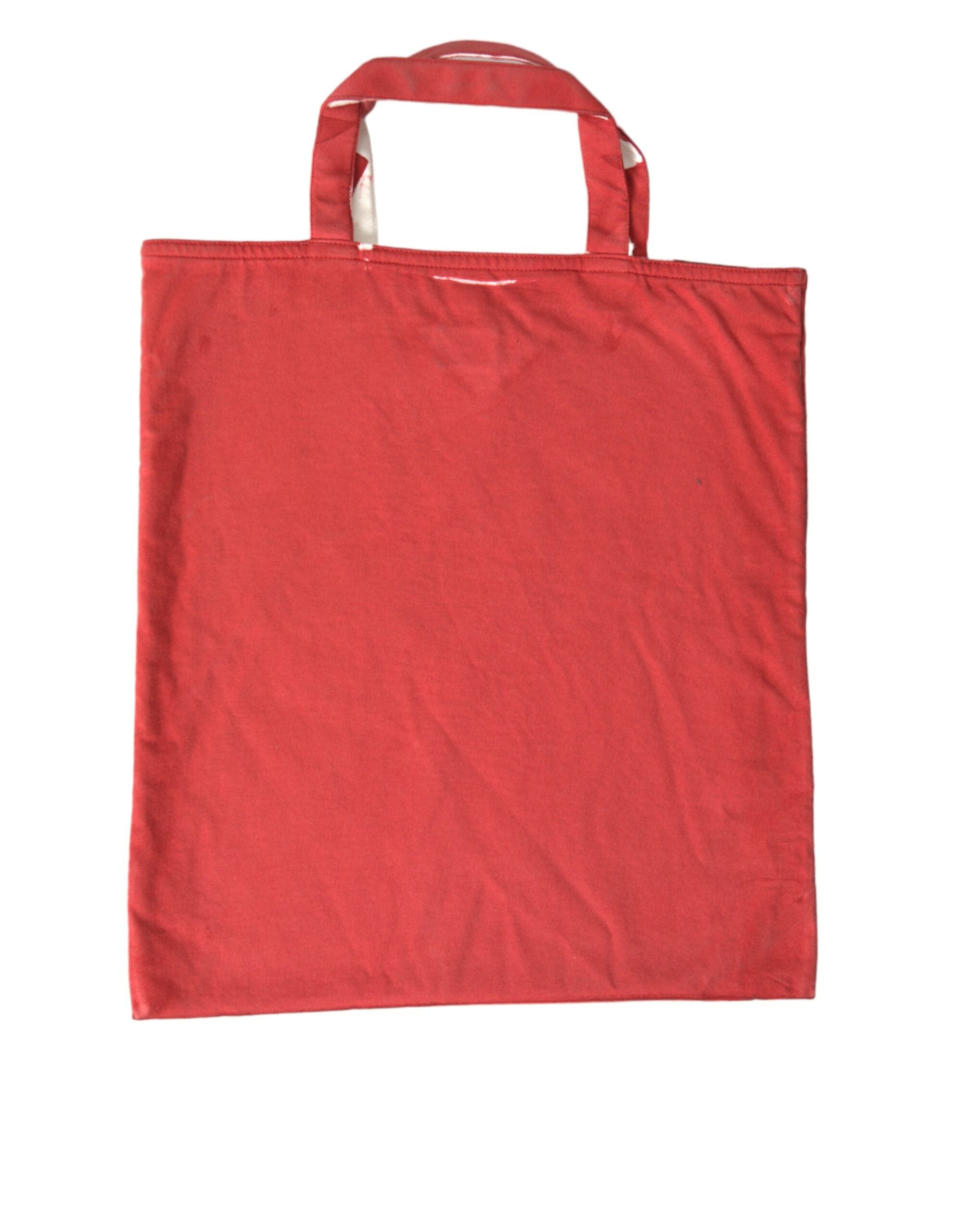 Red Jersey Logo Shoulder Shopping Tote Bag