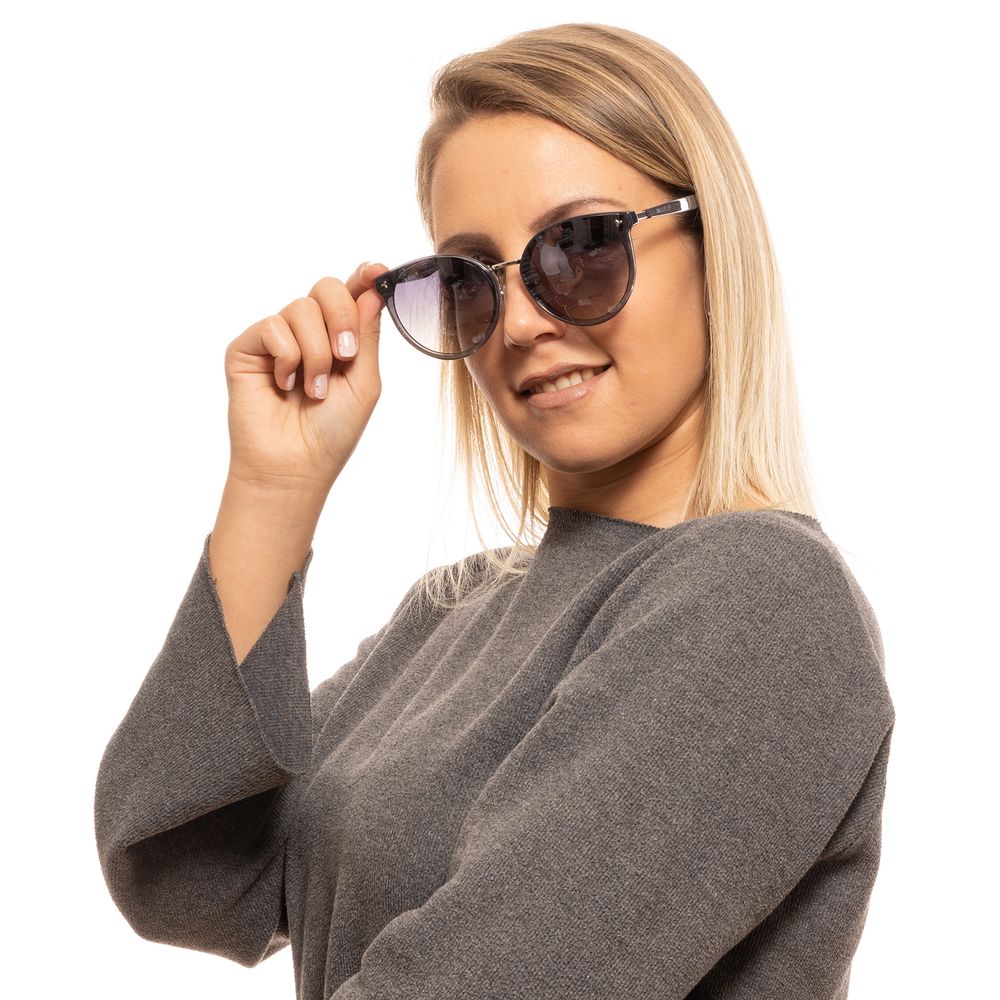 Grey Metal‑Plastic Round Sunglasses