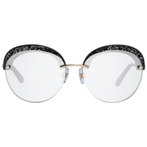 Gold Metal & Plastic Half‑Rim Round Sunglasses