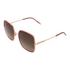 Red Metal Square Sunglasses