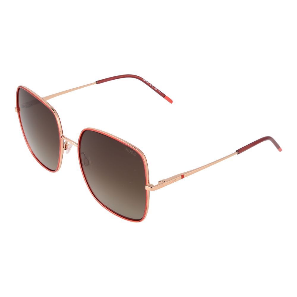 Red Metal Square Sunglasses