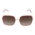 Red Metal Square Sunglasses