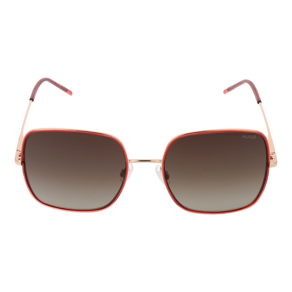 Red Metal Square Sunglasses