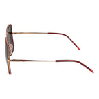 Red Metal Square Sunglasses