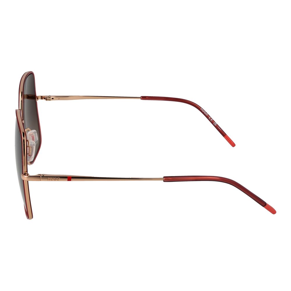 Red Metal Square Sunglasses