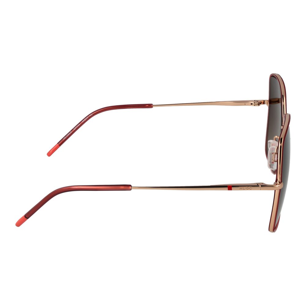 Red Metal Square Sunglasses