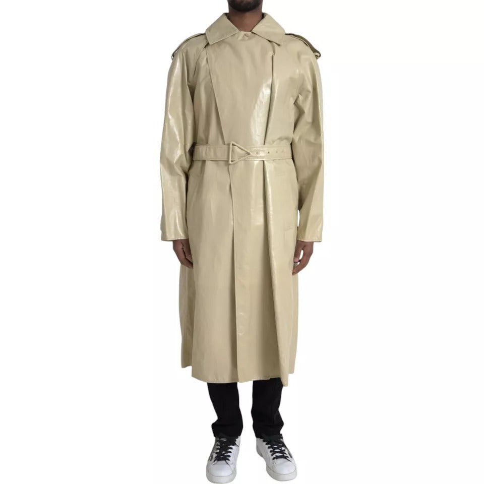 Calf Leather Trench Coat Jacket