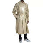 Calf Leather Trench Coat Jacket