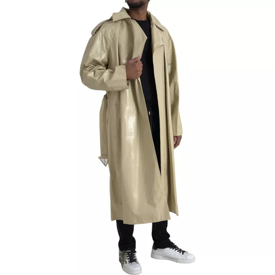 Calf Leather Trench Coat Jacket