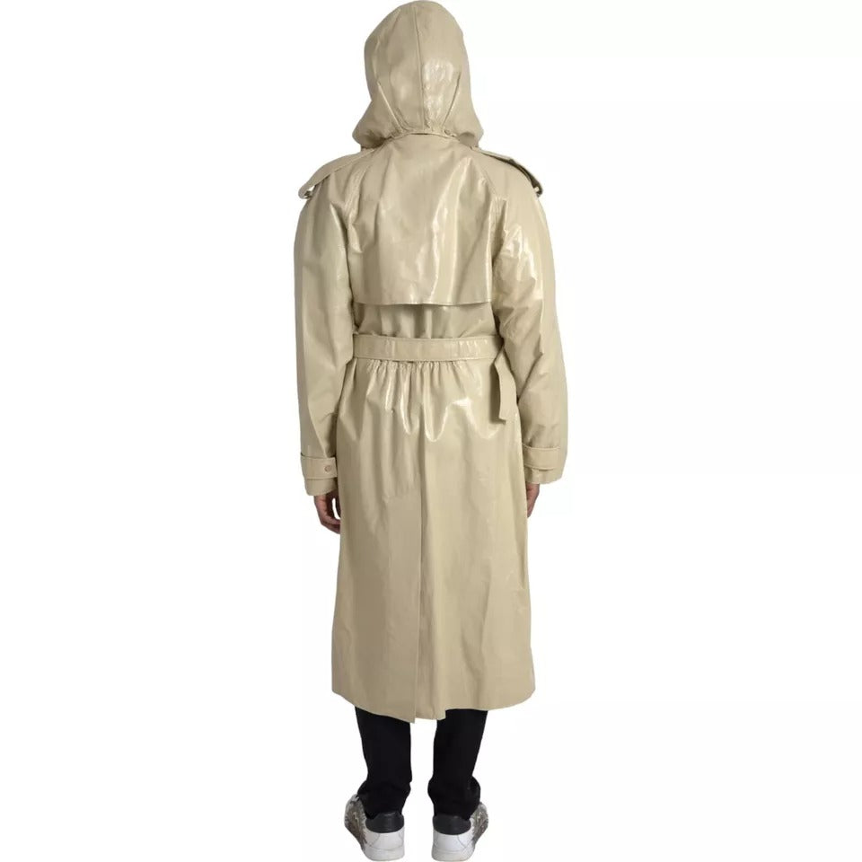 Calf Leather Trench Coat Jacket