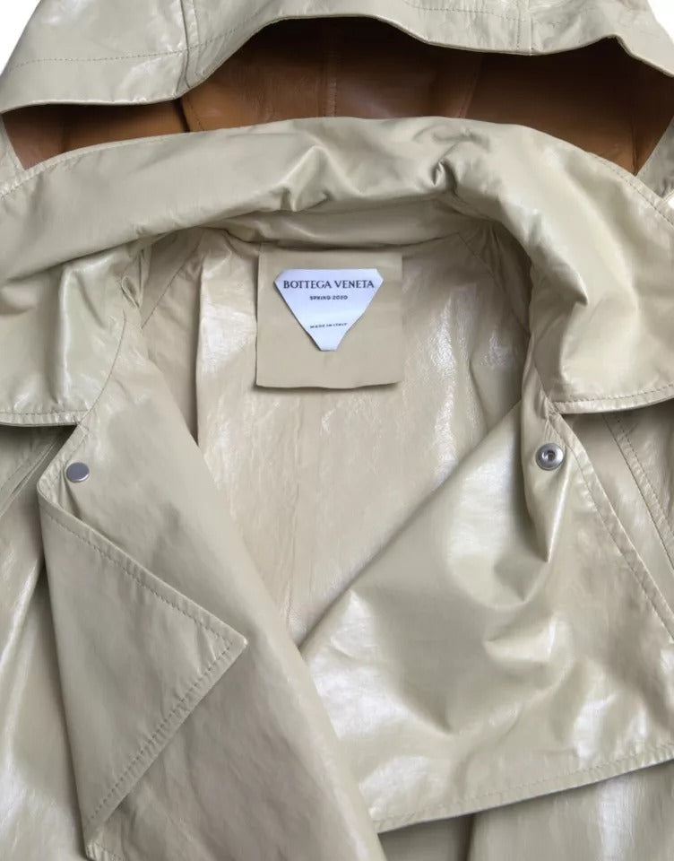 Calf Leather Trench Coat Jacket