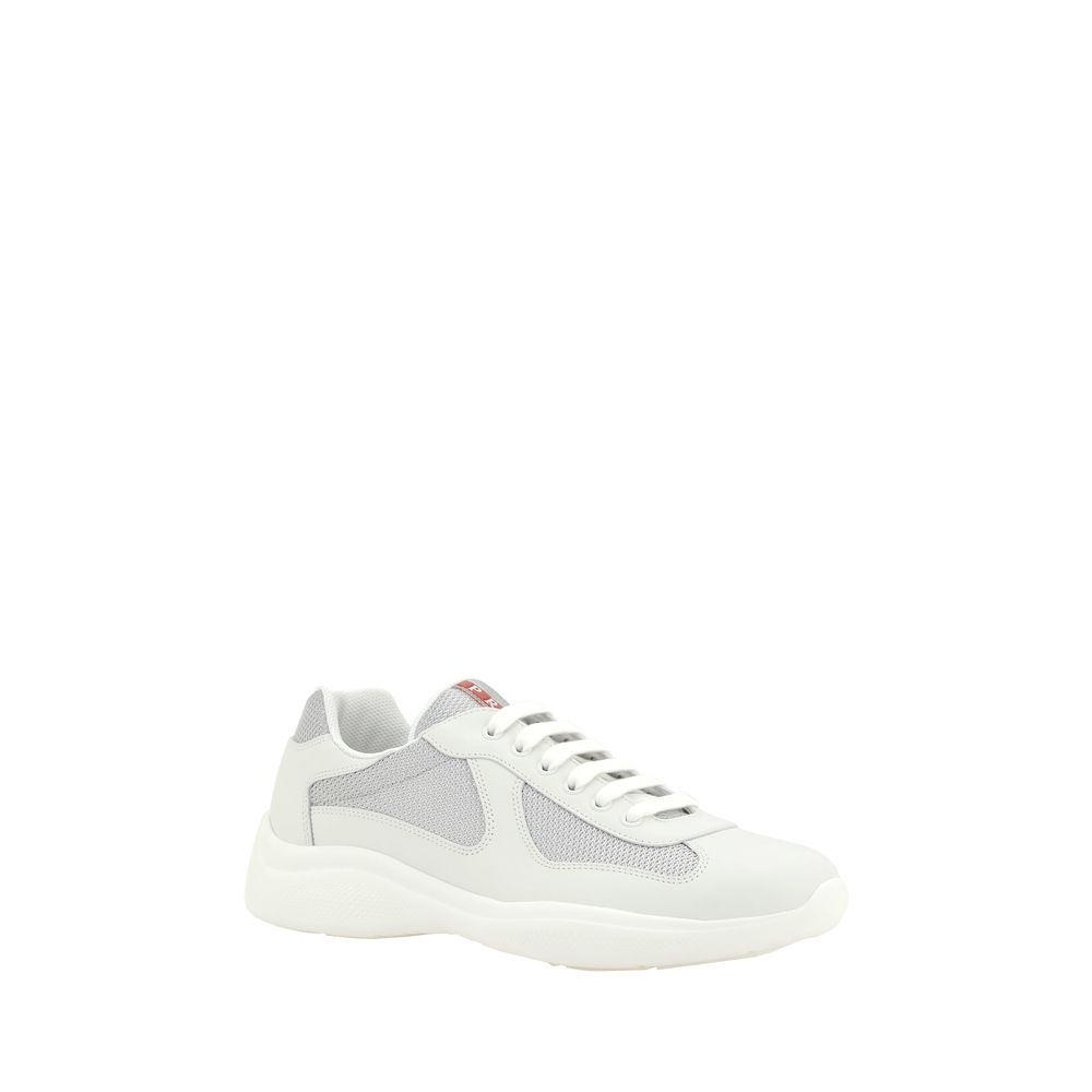 White Polyamide America’s Sneakers Low‑Top