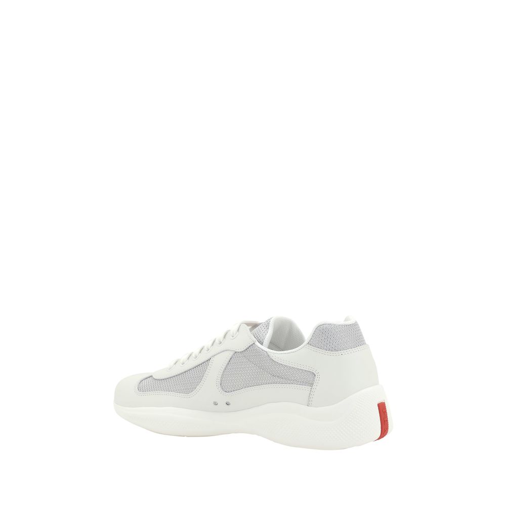 White Polyamide America’s Sneakers Low‑Top