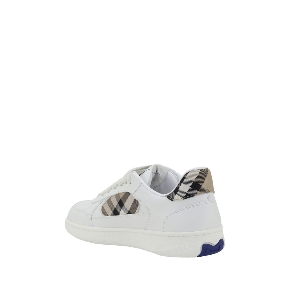 White Calfskin Low-Top Sneakers