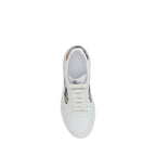 White Calfskin Low-Top Sneakers