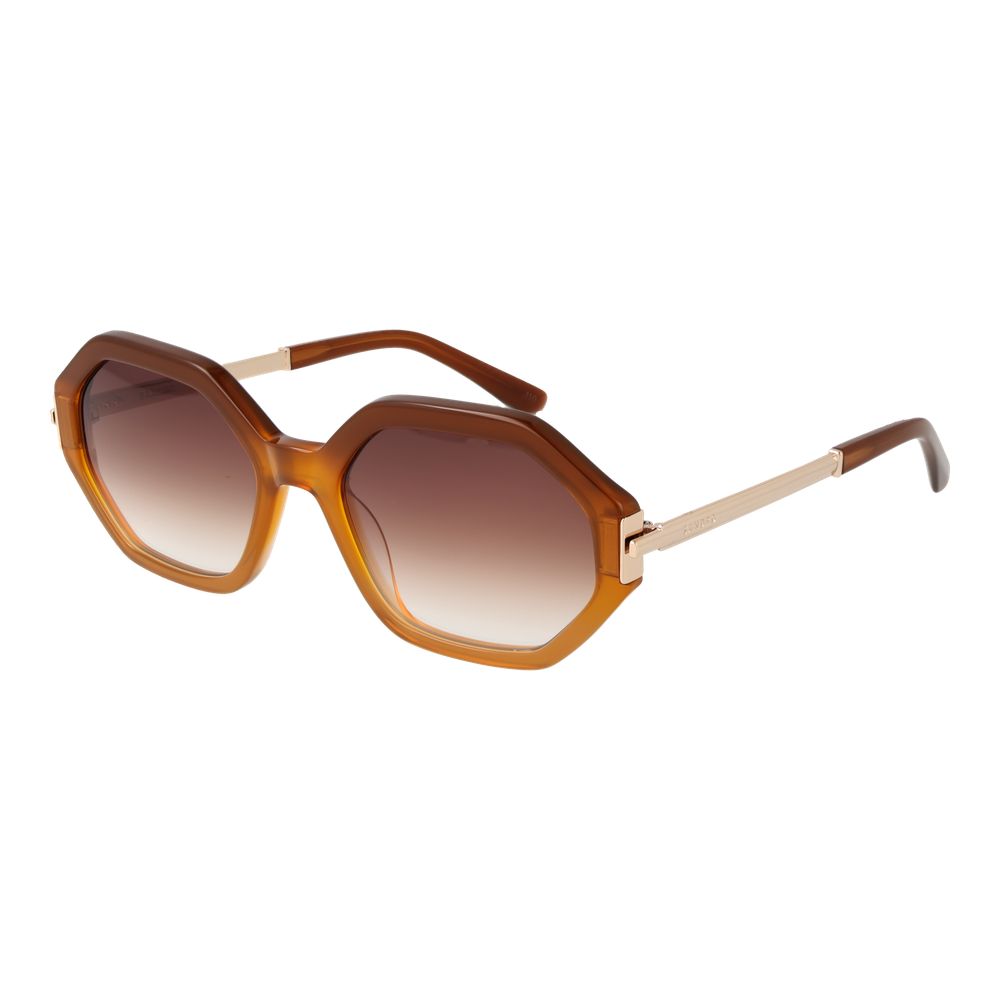 Brown Acetate Rectangle Sunglasses 55-19-140