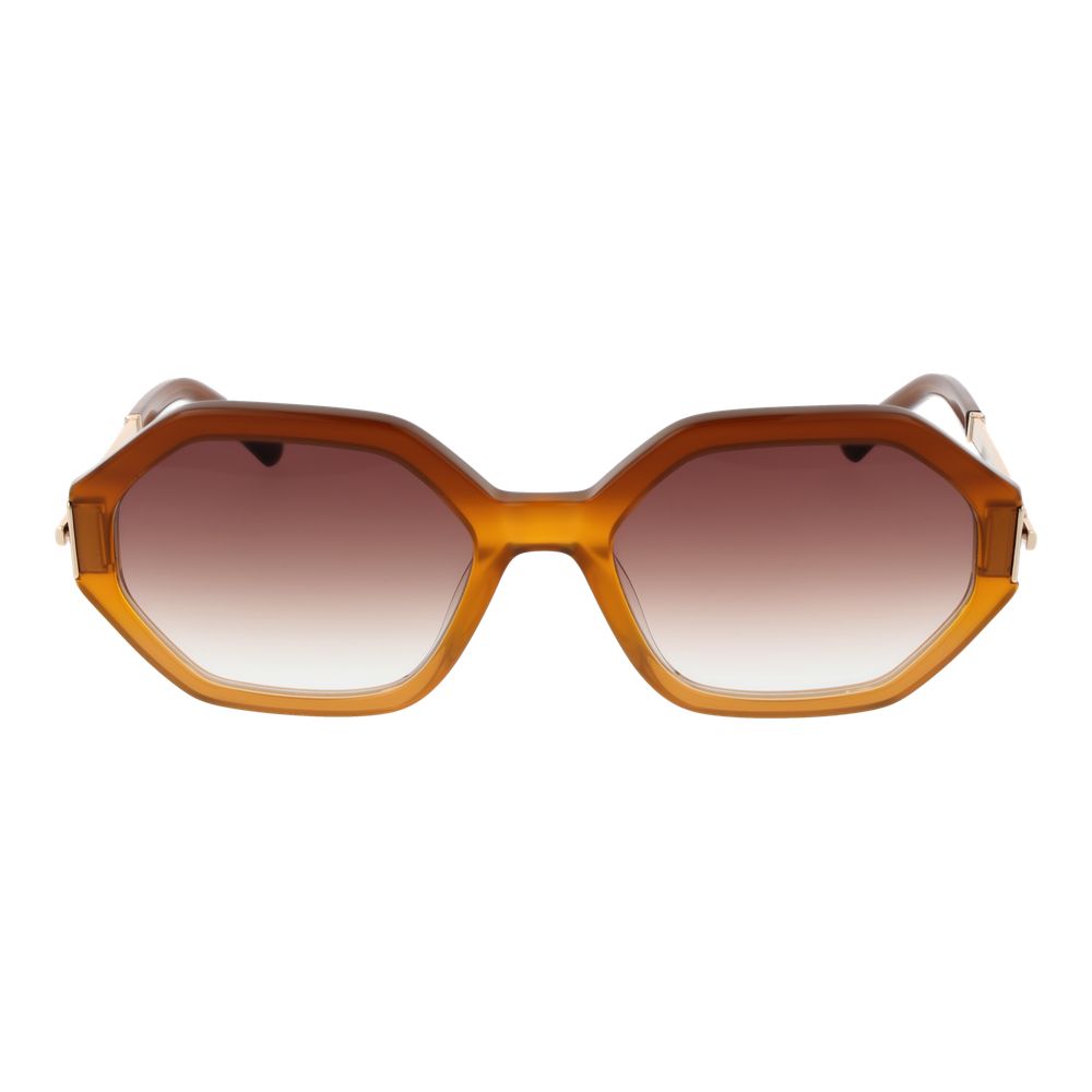 Brown Acetate Rectangle Sunglasses 55-19-140