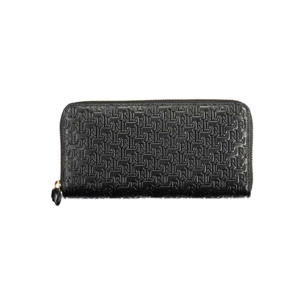 Black Leather Zip Wallet