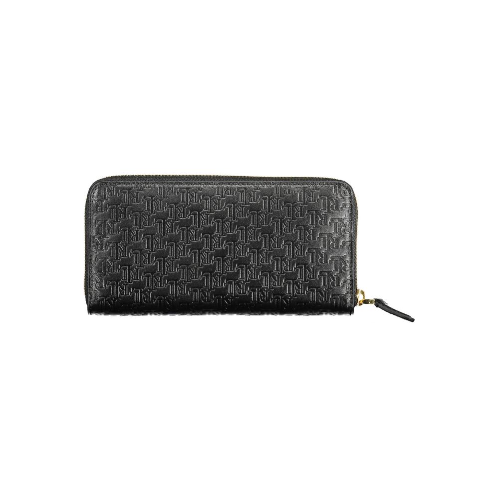 Black Leather Zip Wallet