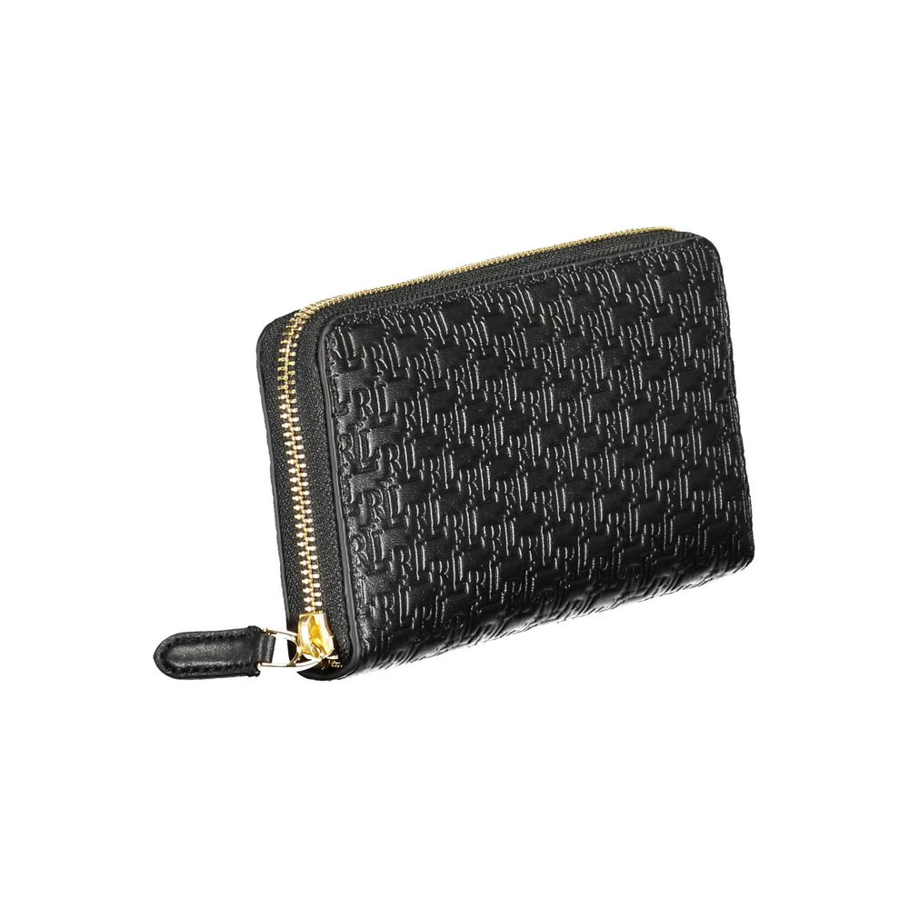 Black Leather Zip Wallet