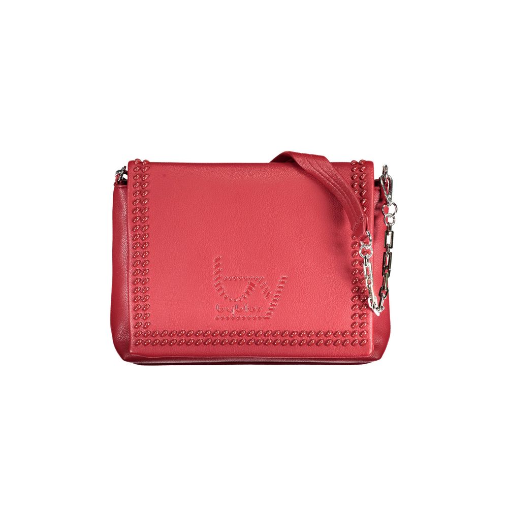 Beige Polyurethane Shoulder Bag