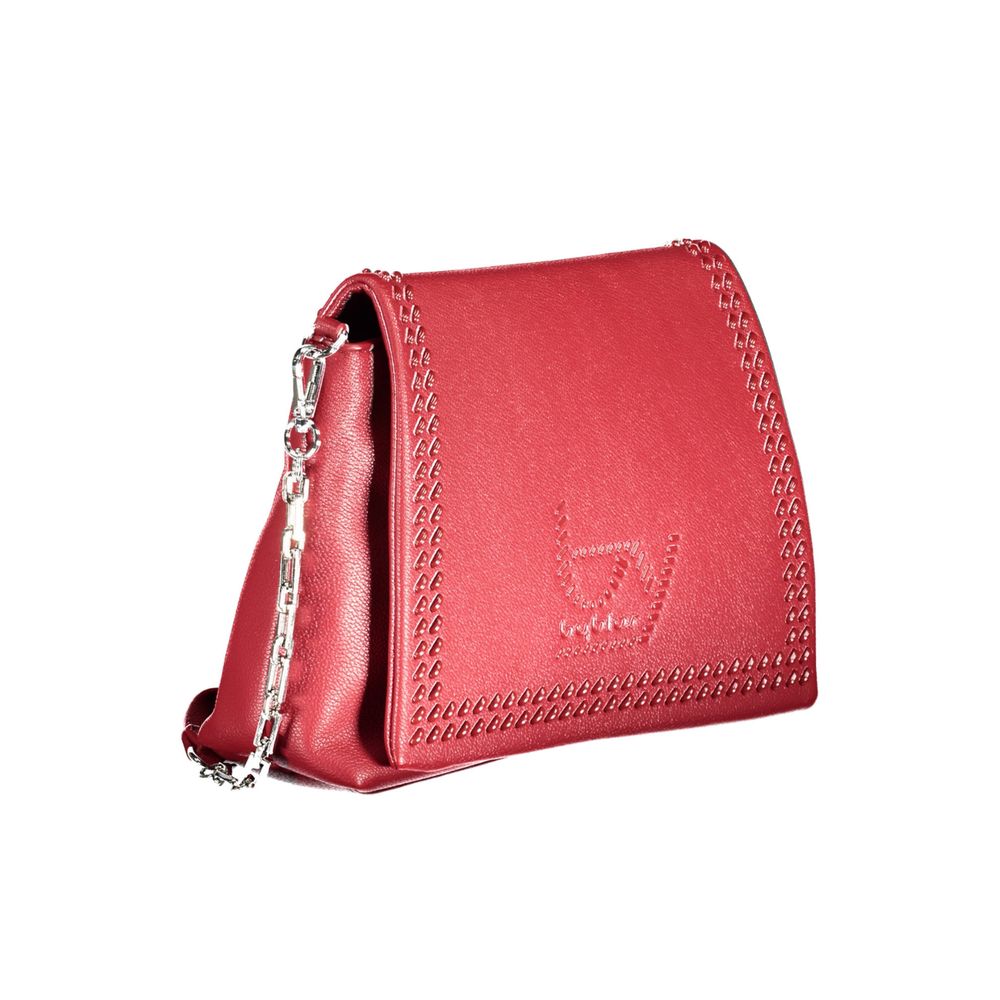 Beige Polyurethane Shoulder Bag