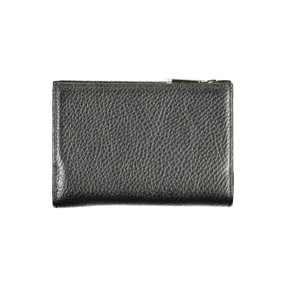 Black Leather Zip-Around Wallet