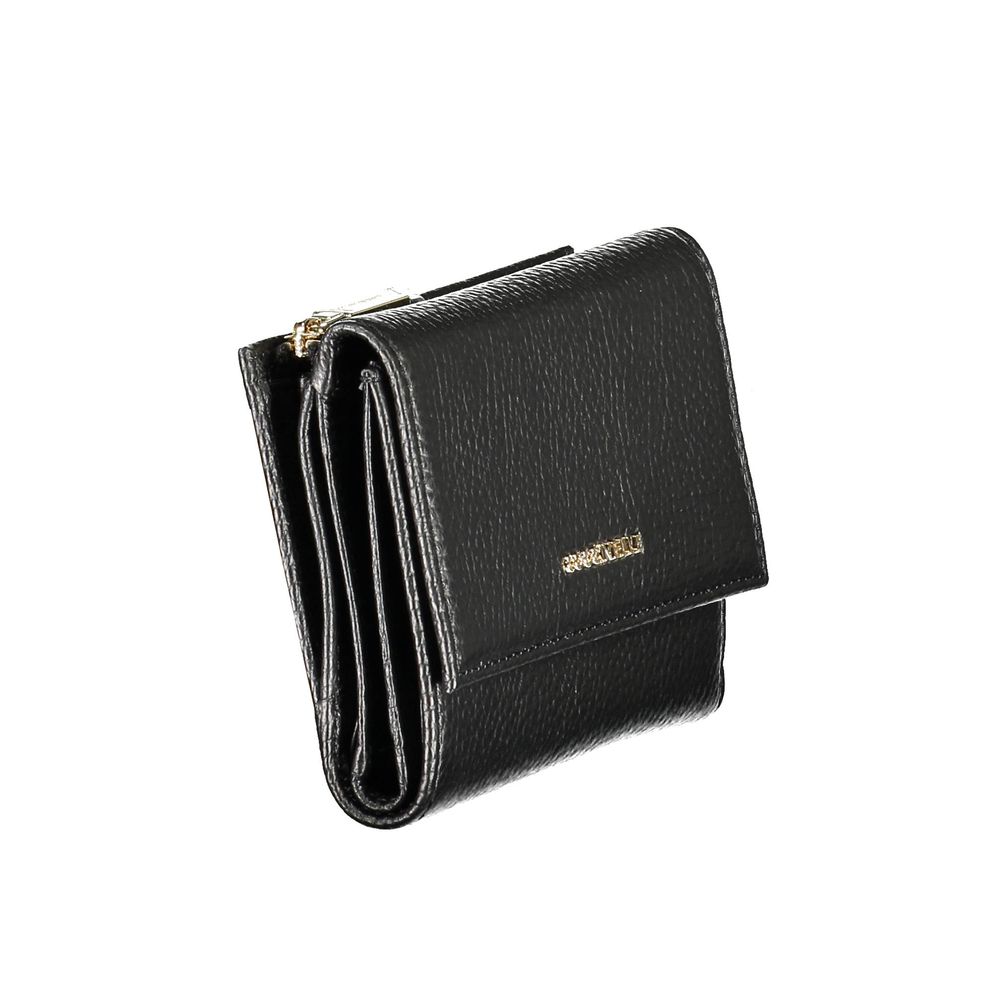 Black Leather Zip-Around Wallet