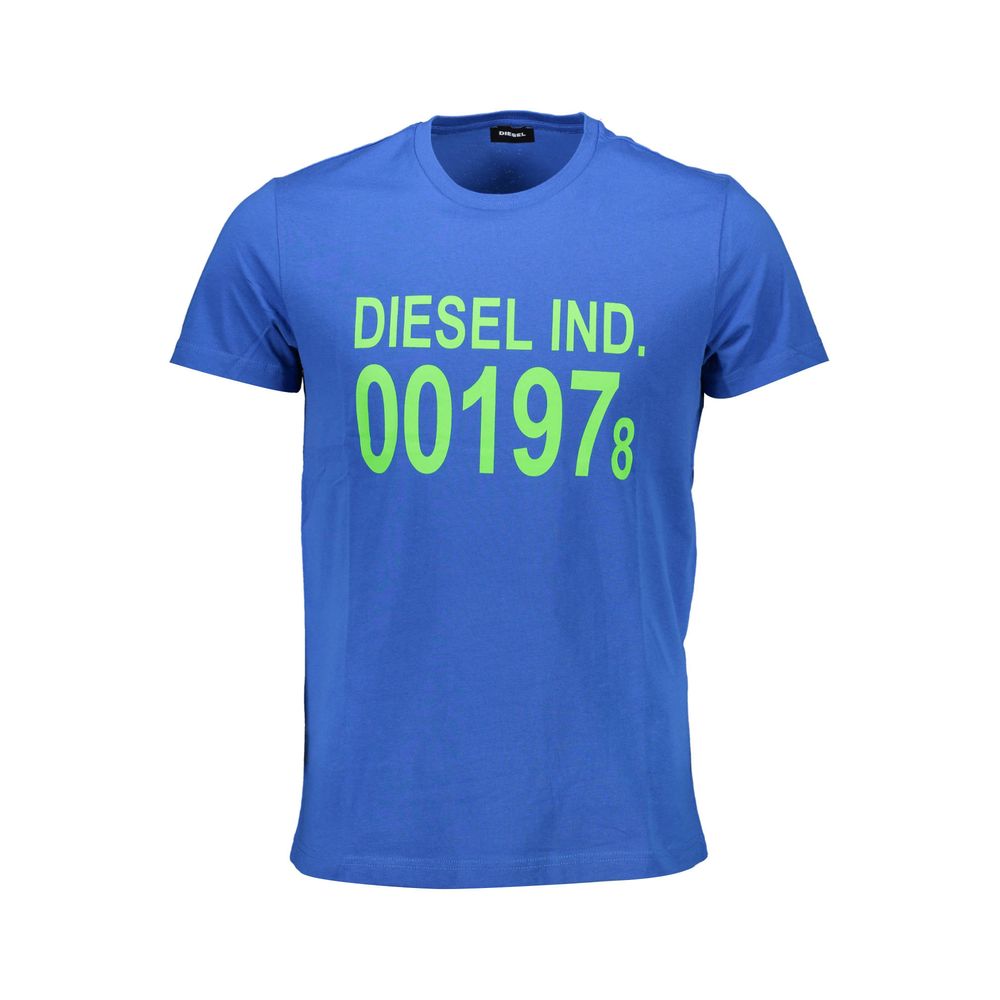Blue Cotton Crewneck T-Shirt