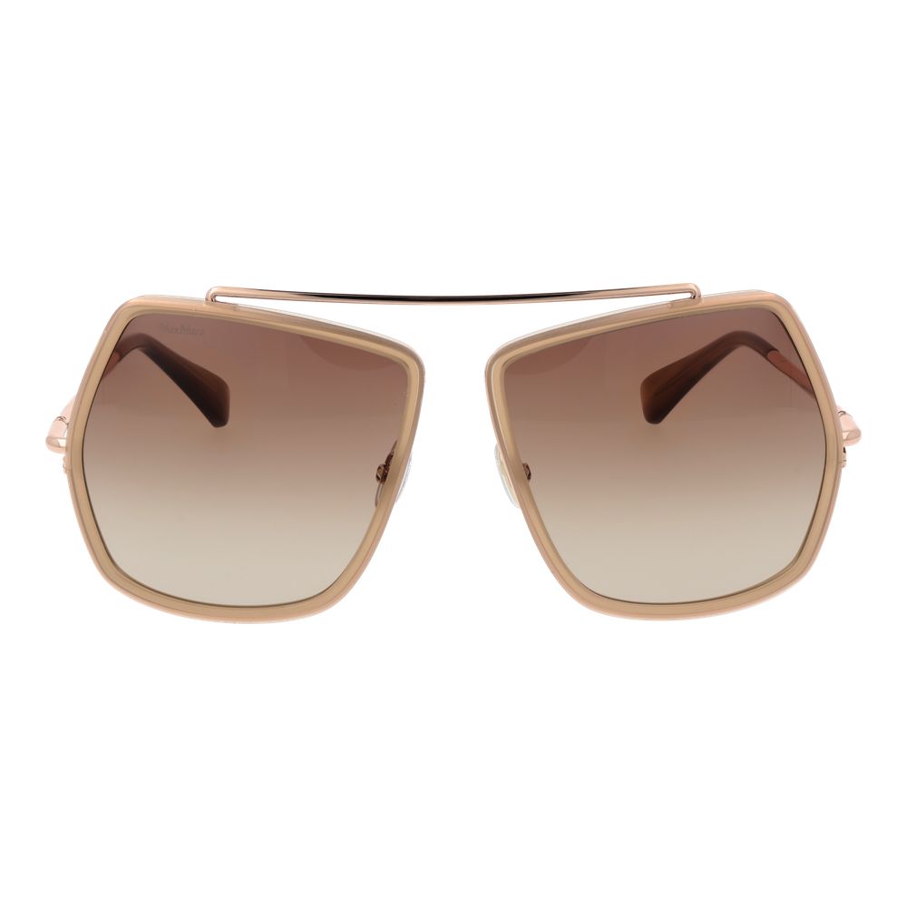 Beige Metal Full‑Rim Sunglasses