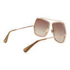 Beige Metal Full‑Rim Sunglasses