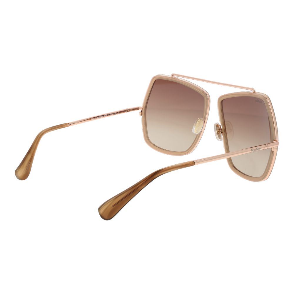 Beige Metal Full‑Rim Sunglasses