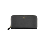 Black Leather Zip-Around Wallet
