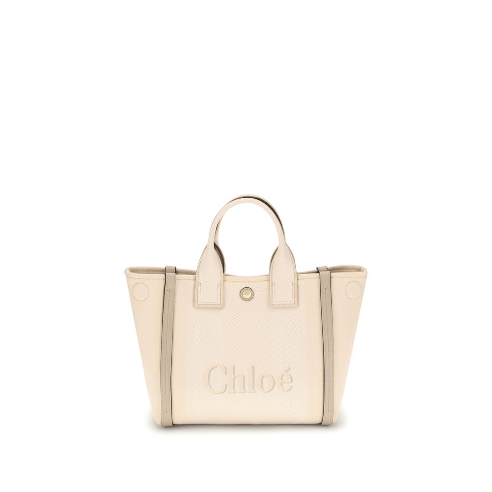 Beige Cotton Carry Tote Bag