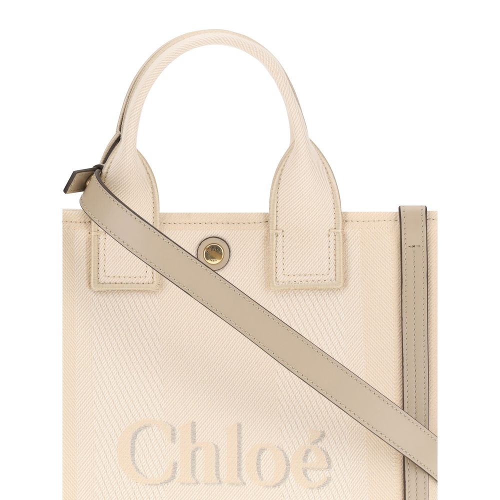 Beige Cotton Carry Tote Bag