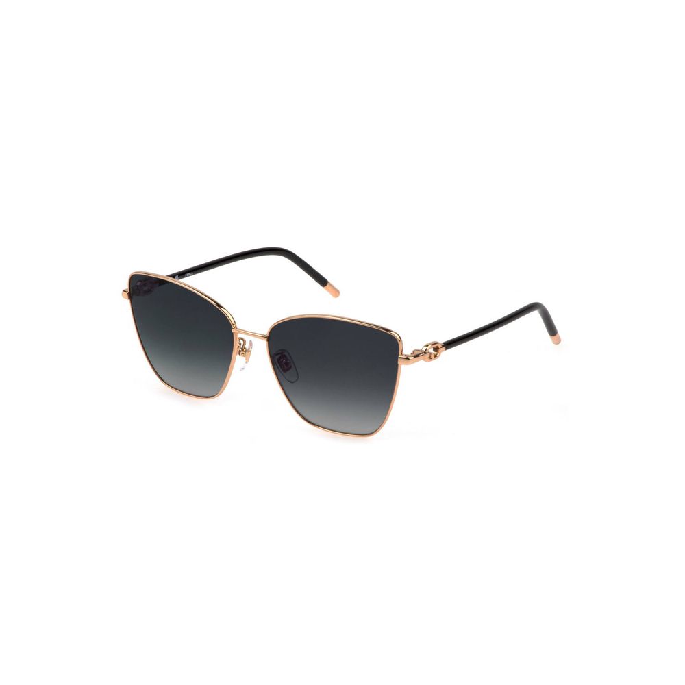Gold Metal Square Sunglasses Smoked Finish