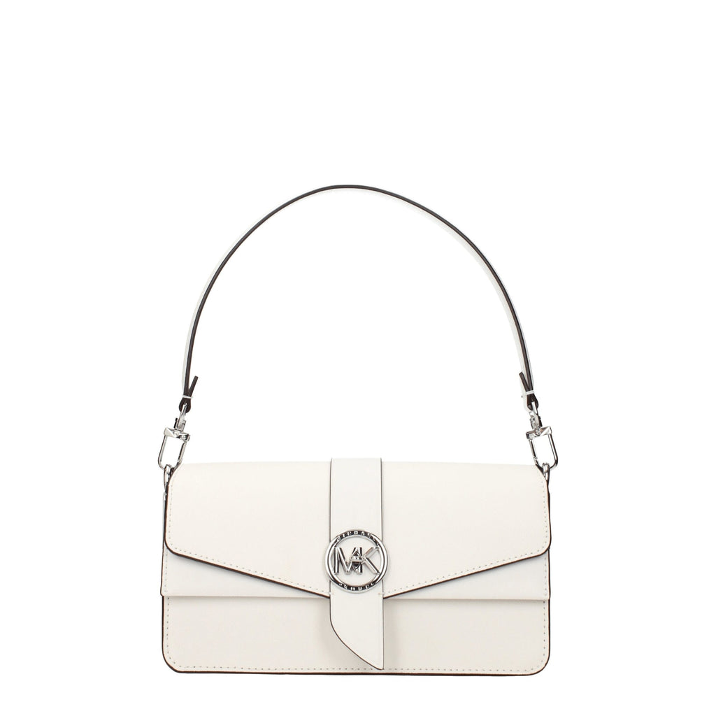 Medium Optic White Leather Shoulder Bag