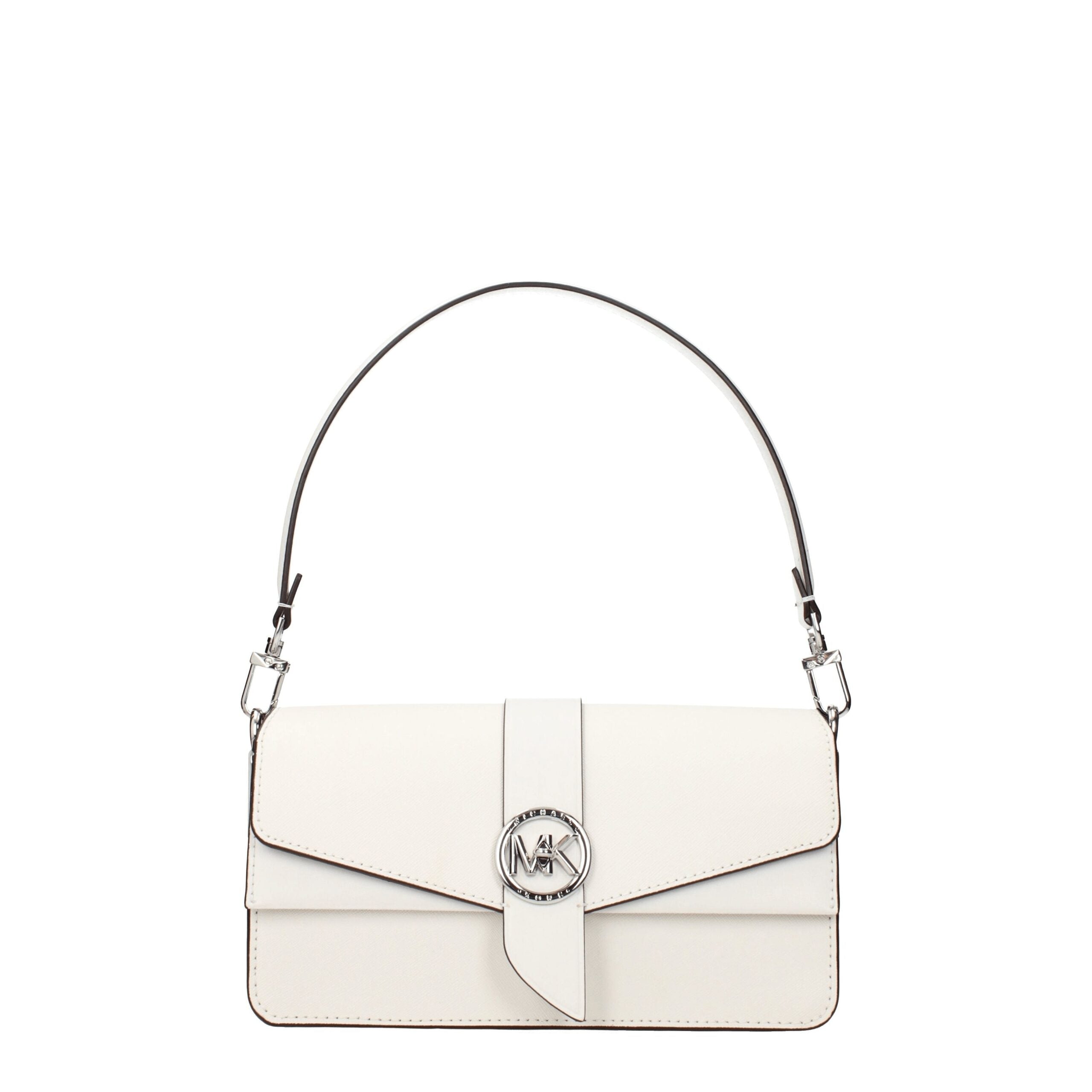 Medium Optic White Leather Shoulder Bag