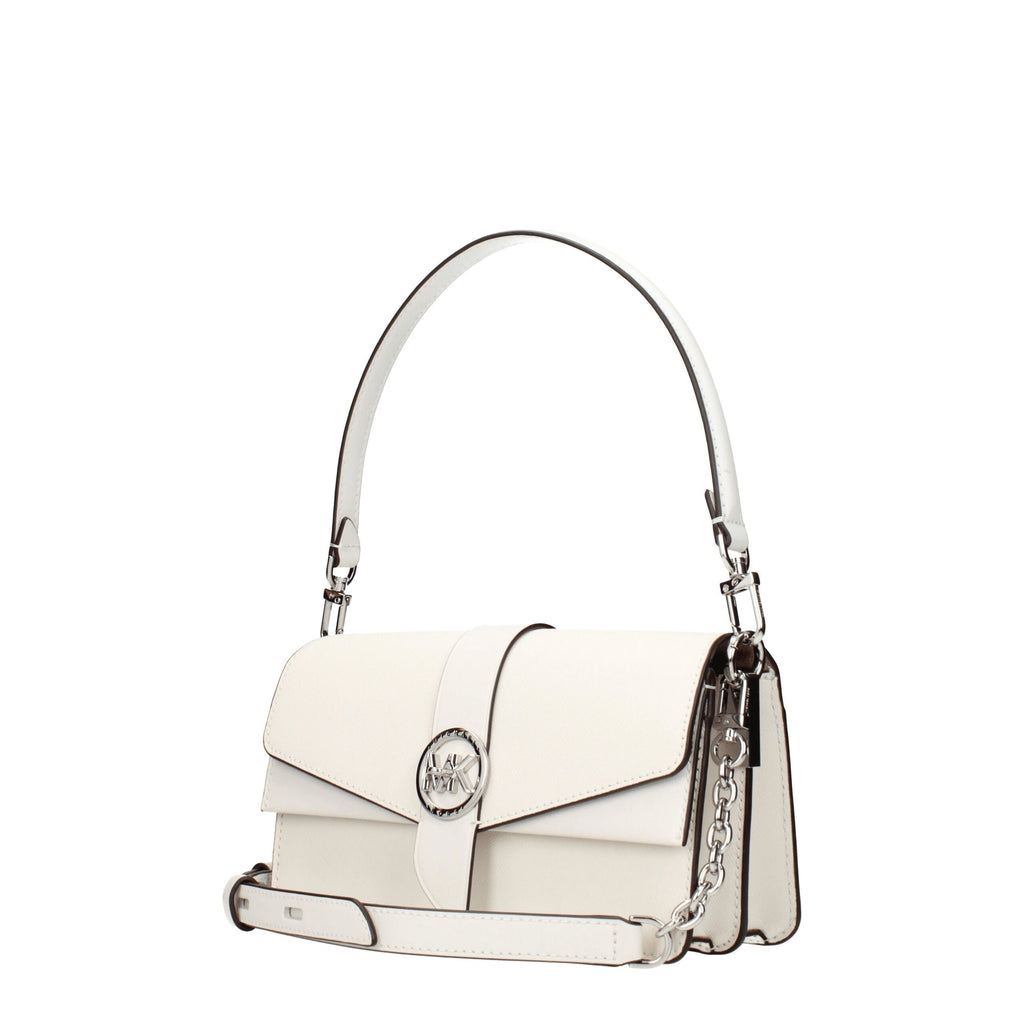 Medium Optic White Leather Shoulder Bag
