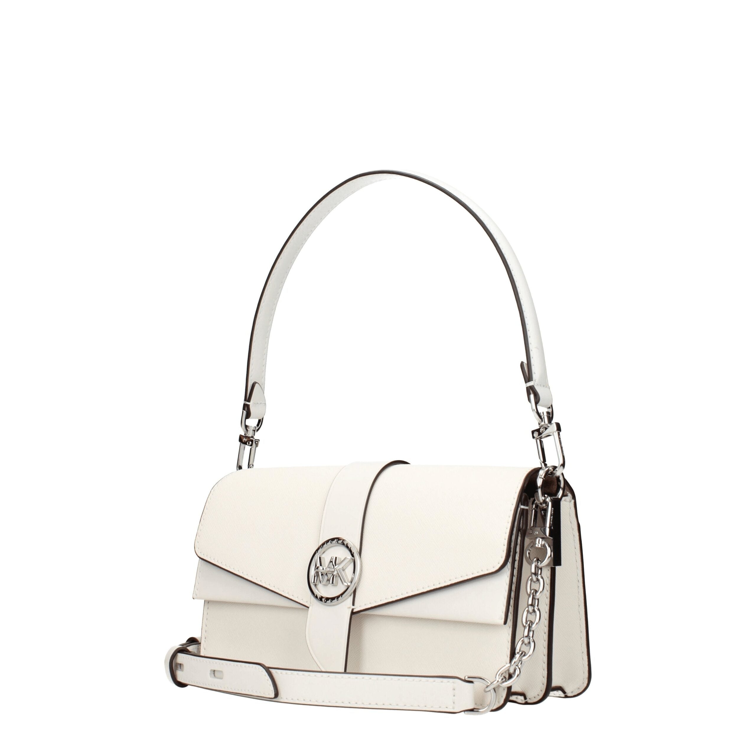 Medium Optic White Leather Shoulder Bag