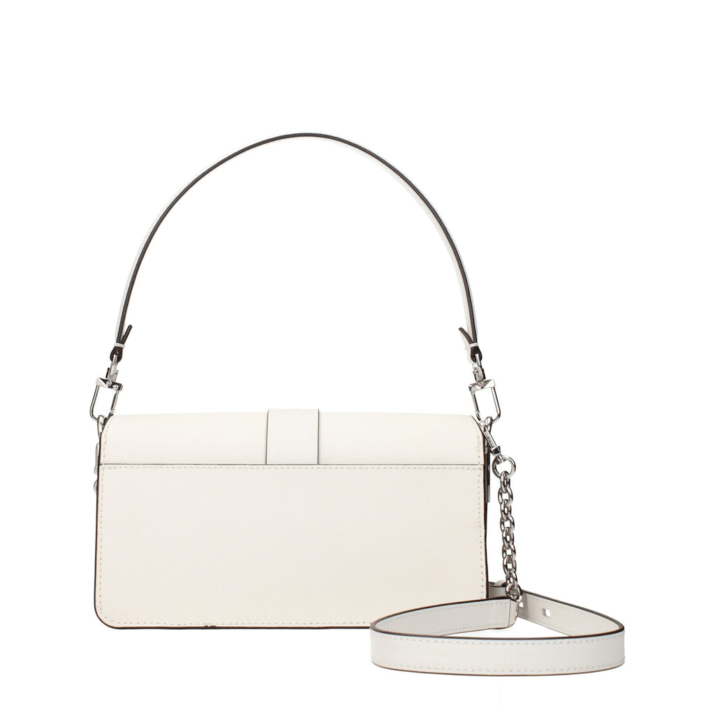 Medium Optic White Leather Shoulder Bag