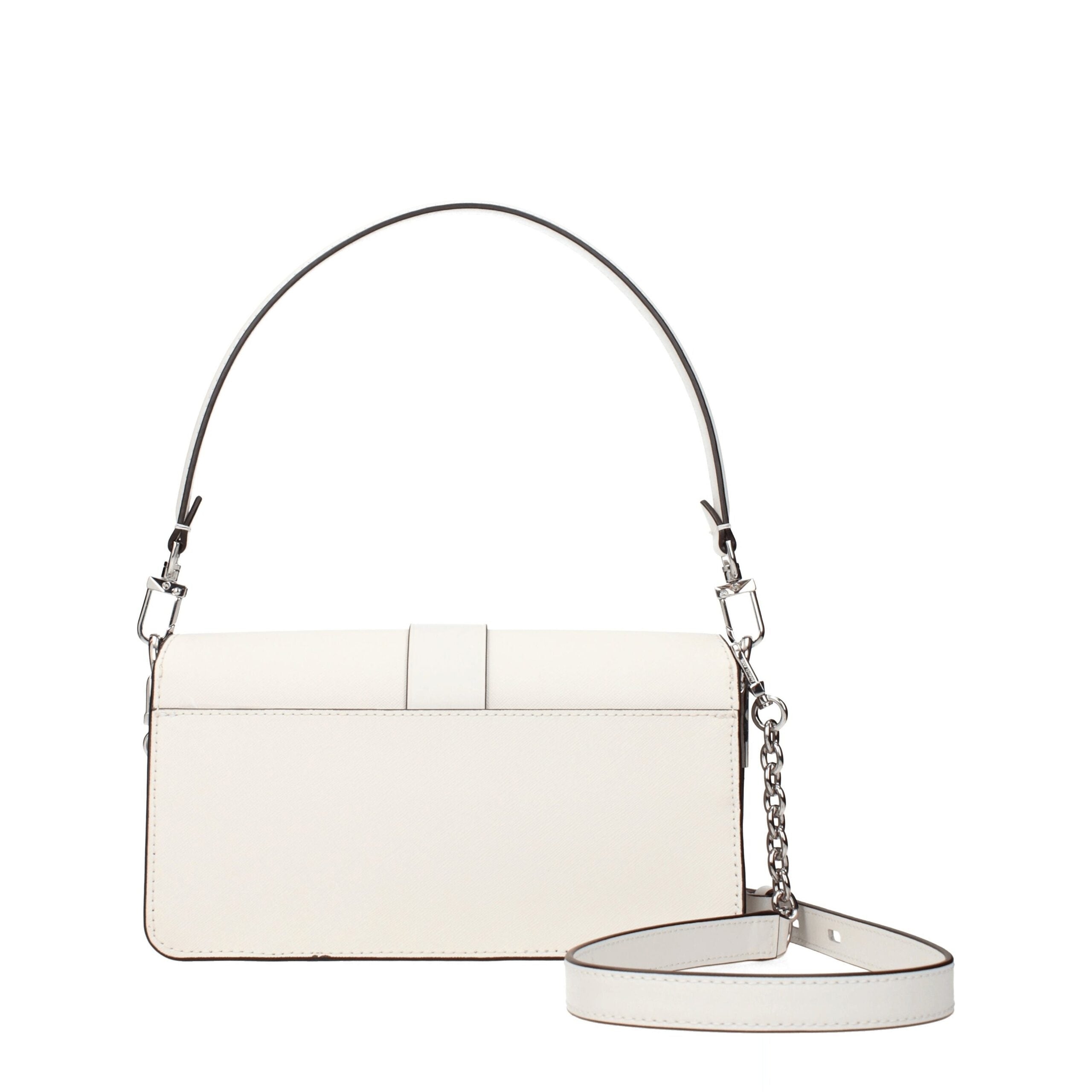 Medium Optic White Leather Shoulder Bag