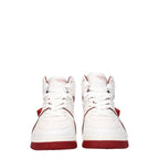 White Leather High Top Sneakers With Studs