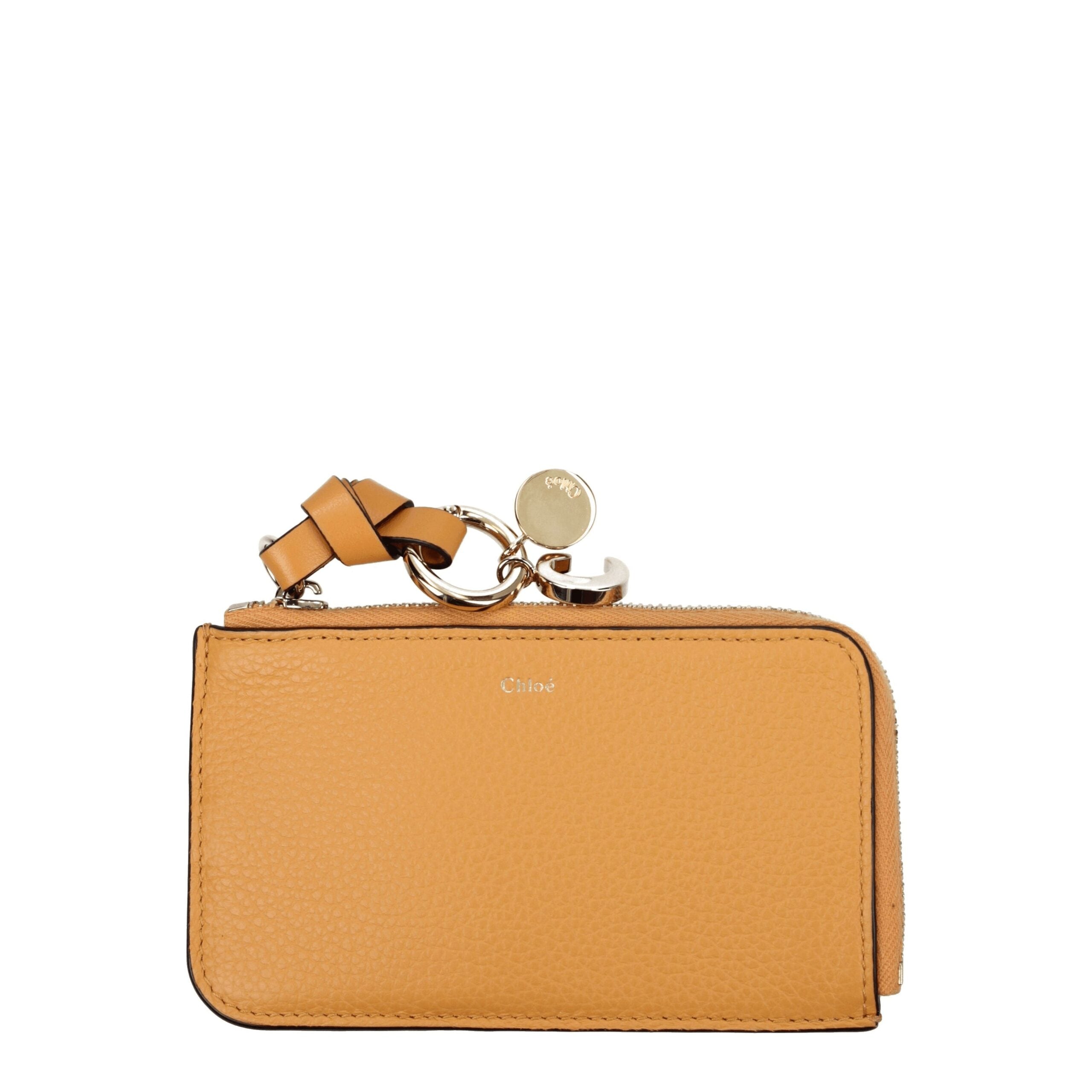 Orange Leather Coin Purse