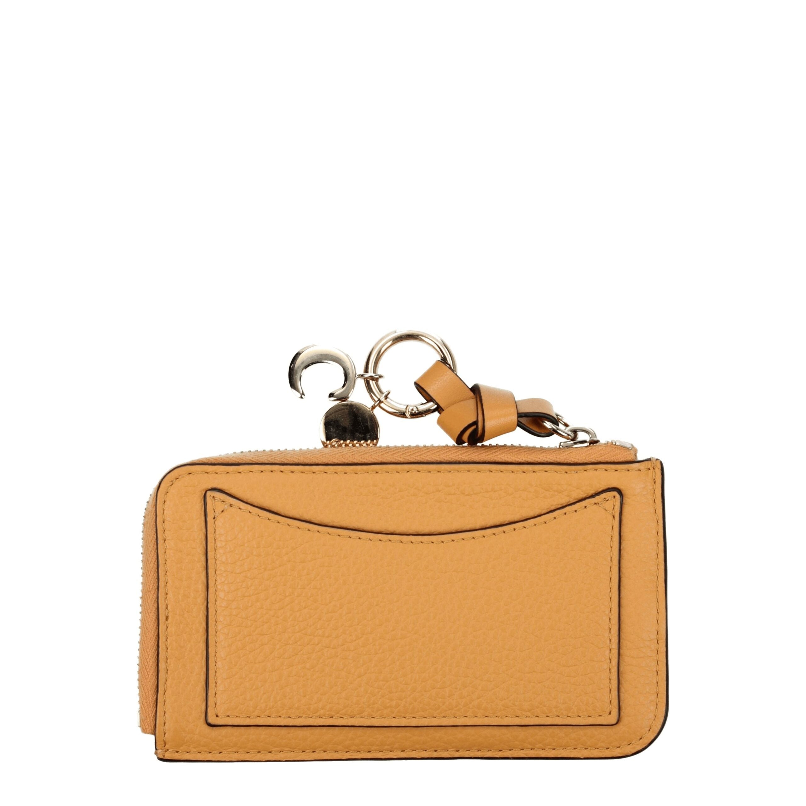 Orange Leather Coin Purse