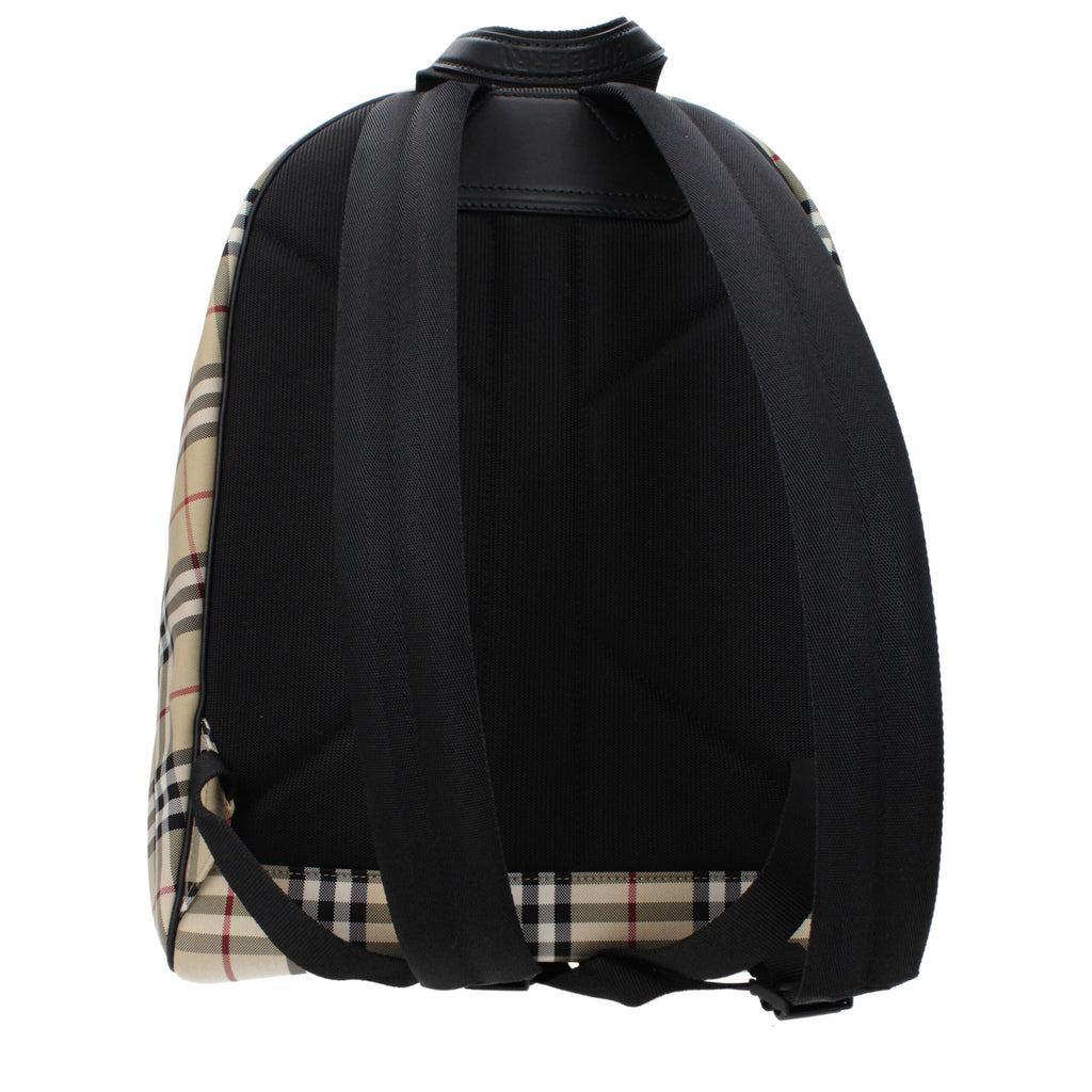 Large Check Fabric Backpack