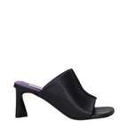 Black Eco Leather Stiletto Heel Sandals