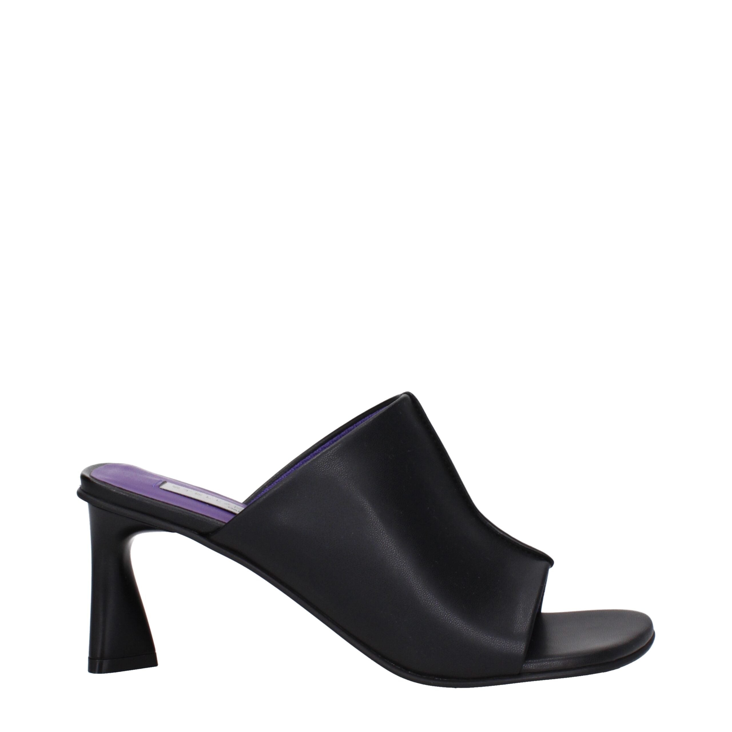 Black Eco Leather Stiletto Heel Sandals