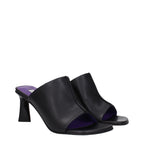 Black Eco Leather Stiletto Heel Sandals